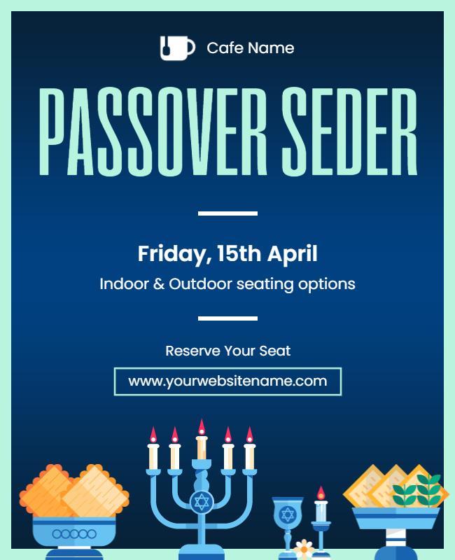 Passover Seder Event Invitation Flyer Template