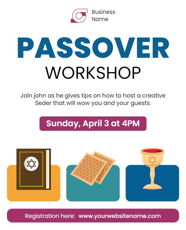 Passover Seder Workshop Invitation Flyer Template