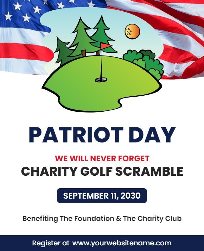 Patriot Day Charity Golf Scramble Flyer Template