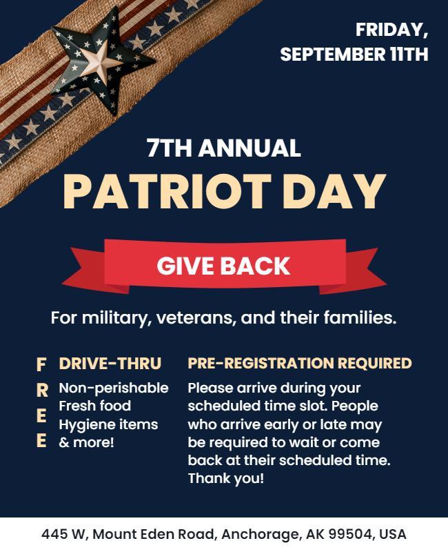 Patriot Day Give Back Event Flyer Template