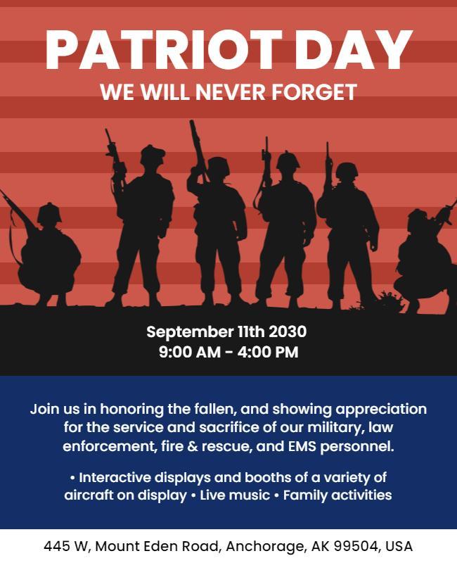 Patriot Day Memorial Event Flyer Template