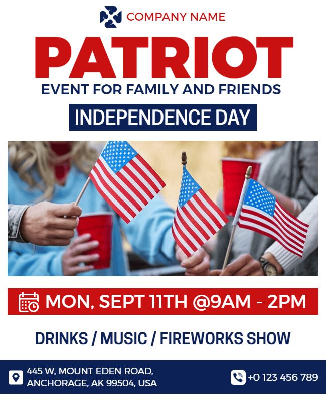 Patriot Independence Day Celebration Flyer Template