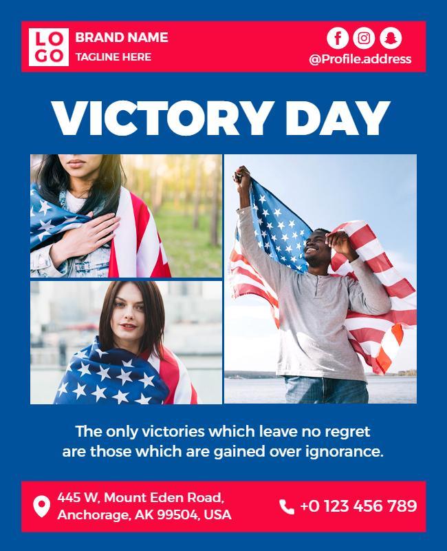 Patriotic Victory Celebration Event Flyer Template