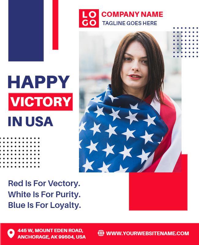 Patriotic Victory Celebration Event Flyer Template