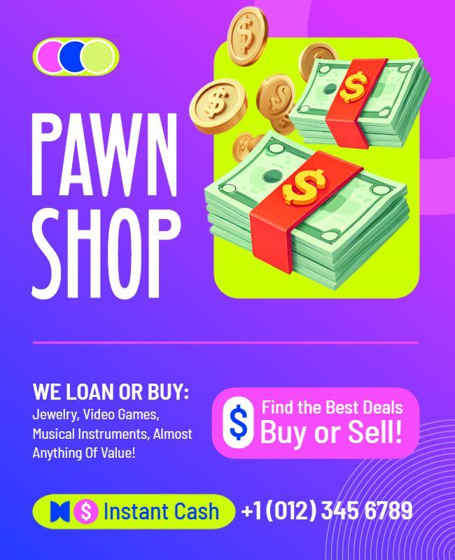 Pawn Shop Instant Cash Flyer Template