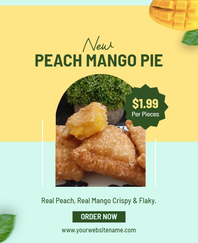 Peach Mango Pie Promotion Flyer Template