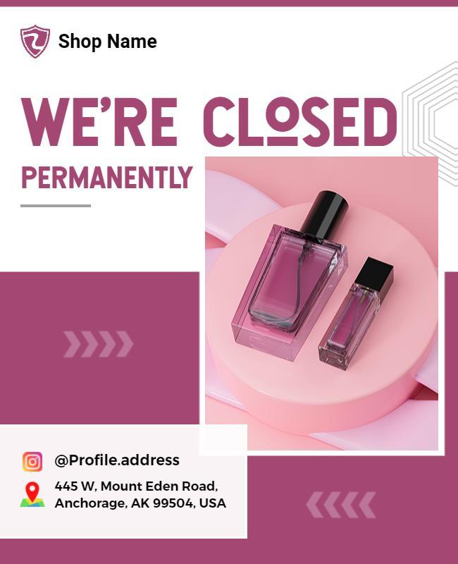 Permanent Closure Announcement Retail Flyer Template