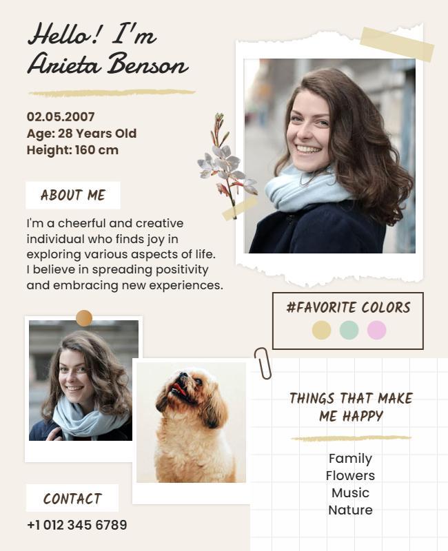 Personal Introduction and Interests Flyer Template