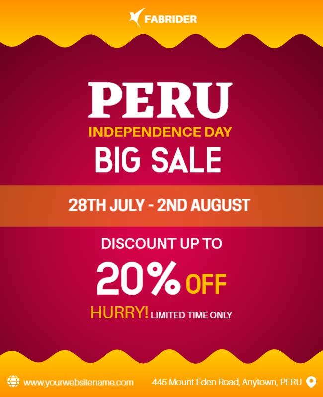 Peru Independence Day Big Sale Flyer Template