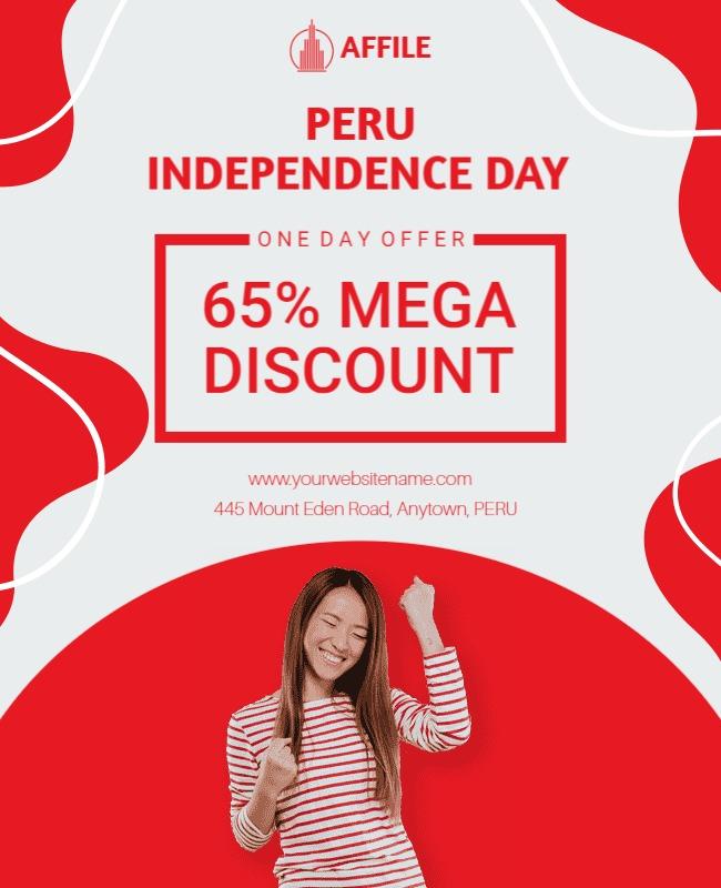 Peru Independence Day Discount Celebration Flyer Template