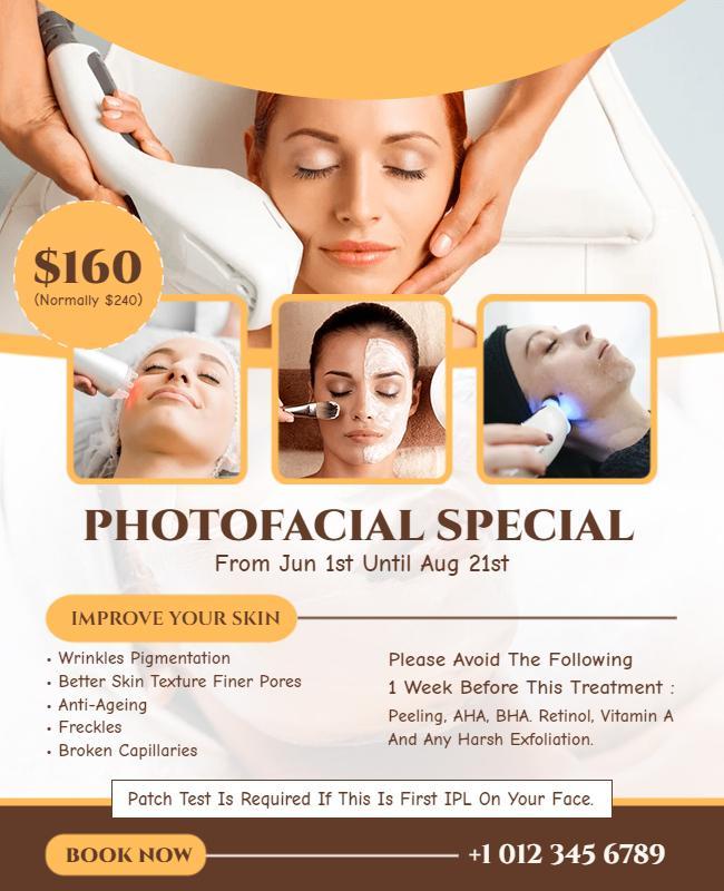 Photofacial Skin Treatment Special Flyer Template