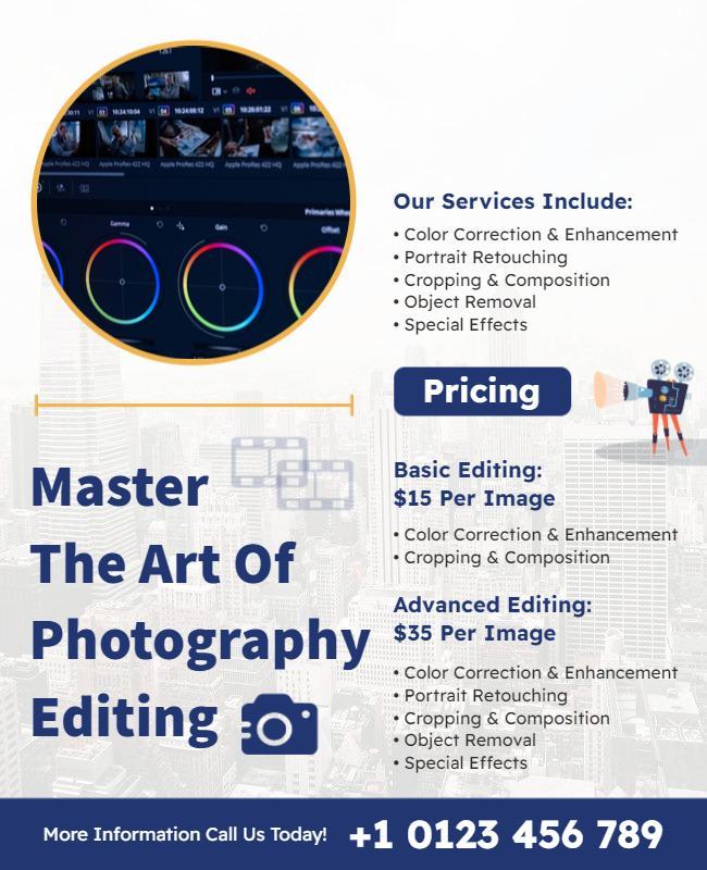 Photography Editing Services Promotion Flyer Template