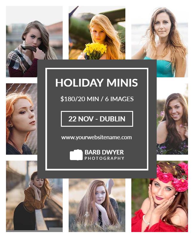 Photography Holiday Mini Sessions Promotion Flyer Template