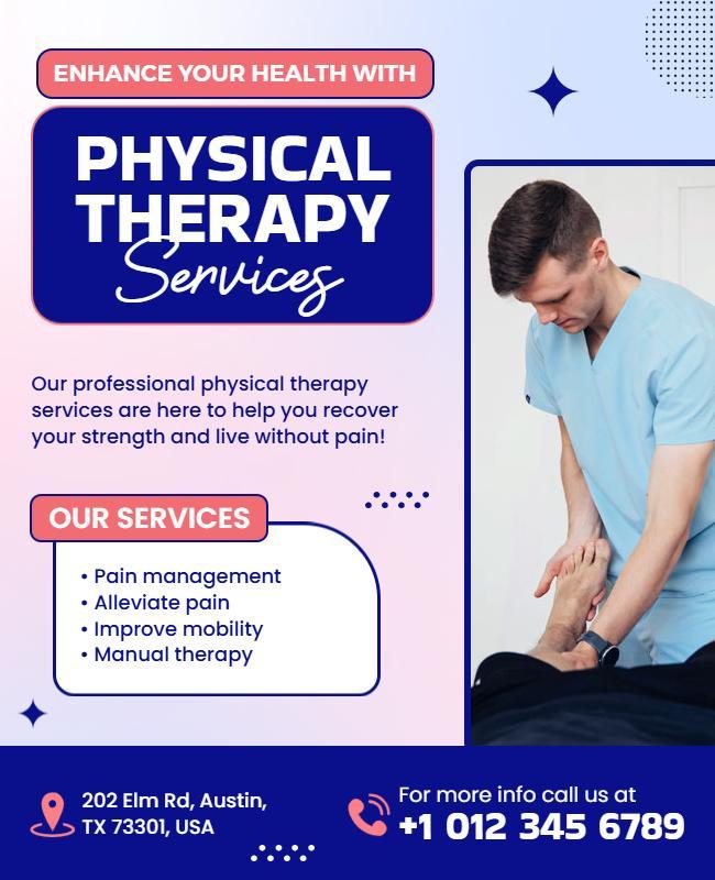 Physical Therapy Services Promotional Flyer Template