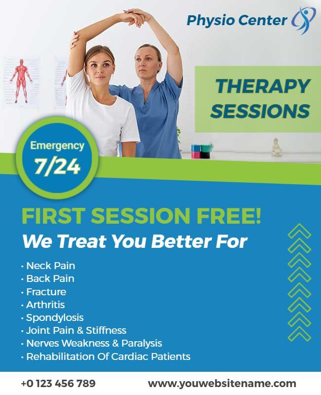 Physical Therapy Sessions Promotional Flyer Template