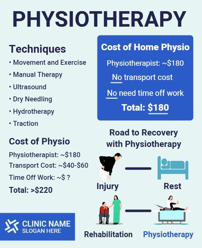 Physiotherapy Services Cost and Techniques Flyer Template