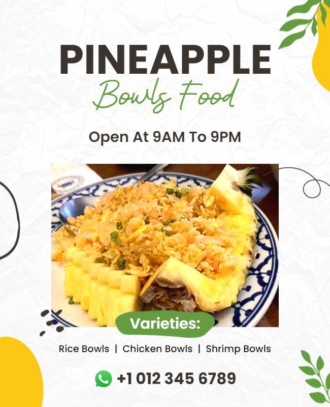 Pineapple Bowls Food Promotion Flyer Template