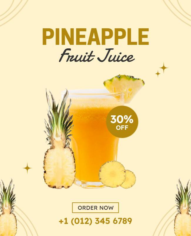 Pineapple Fruit Juice Promotion Flyer Template