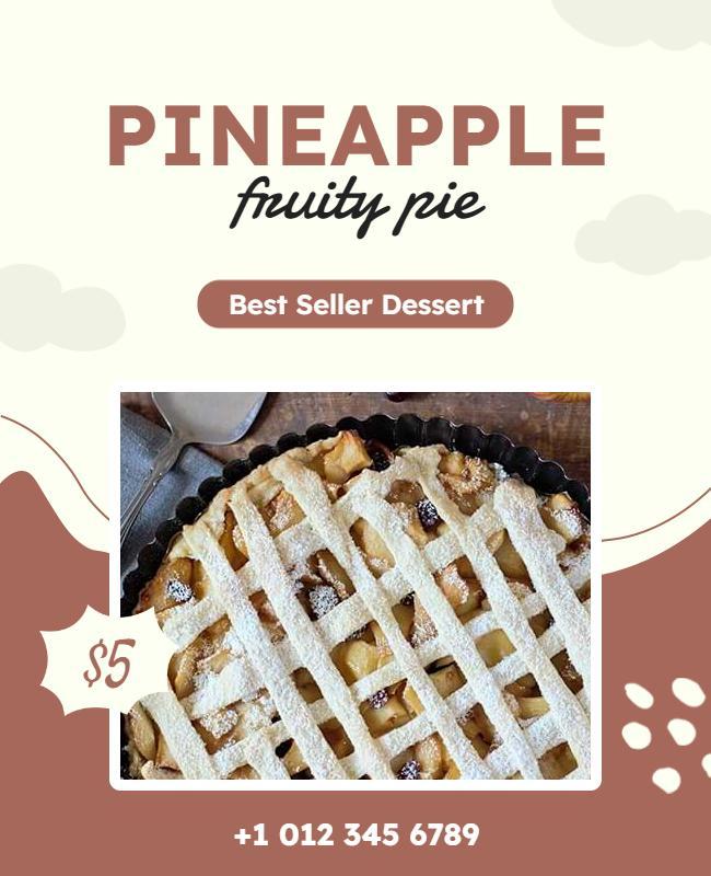 Pineapple Pie Dessert Promotion Flyer Template