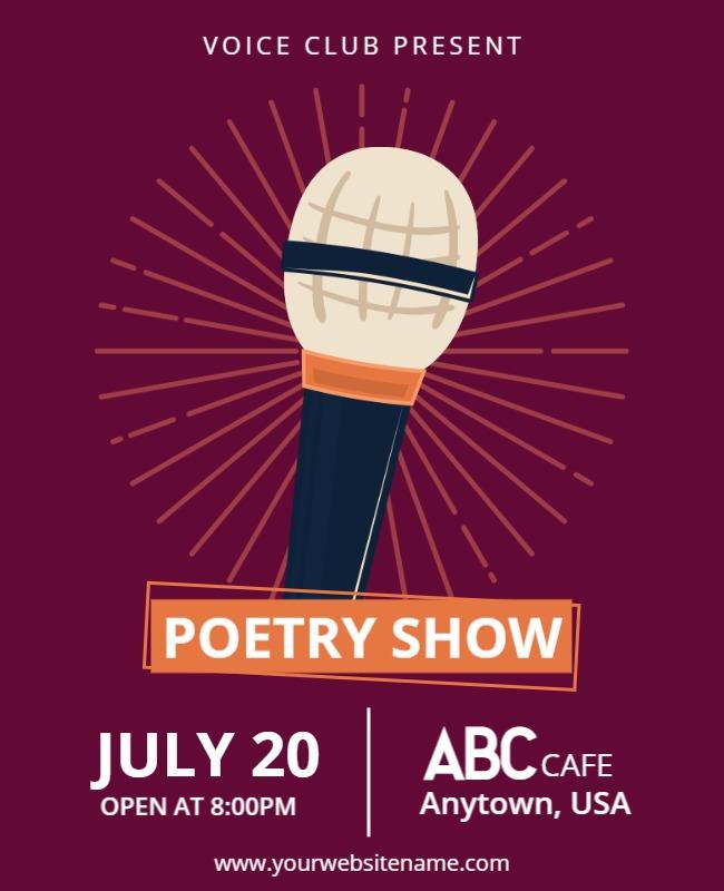 Poetry Show Event Announcement Flyer Template