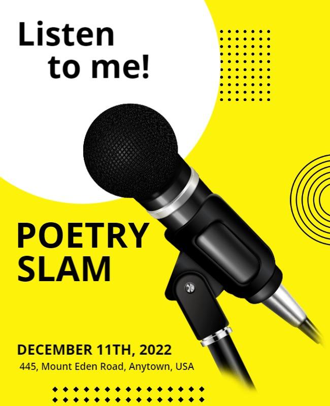 Poetry Slam Event Announcement Flyer Template