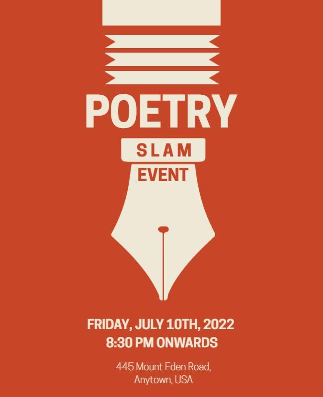 Poetry Slam Event Promotional Flyer Template