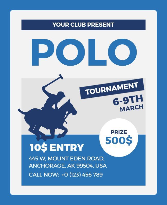 Polo Tournament Entry Fee Flyer Template