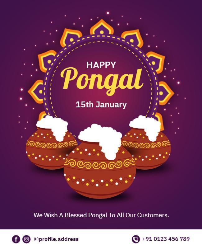 Pongal Festival Celebration Flyer Template