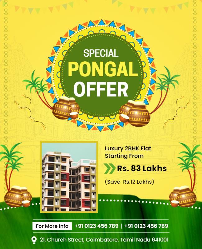 Pongal Real Estate Discount Flyer Template