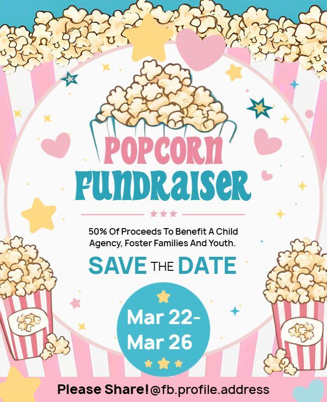 Popcorn Fundraiser Charity Event Flyer Template