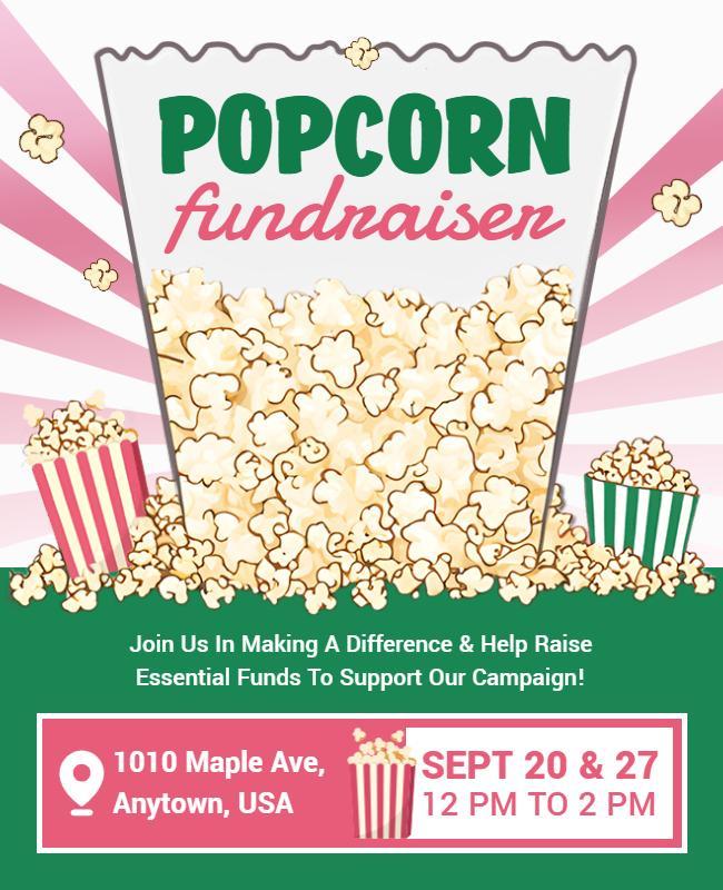 Popcorn Fundraiser Charity Event Flyer Template