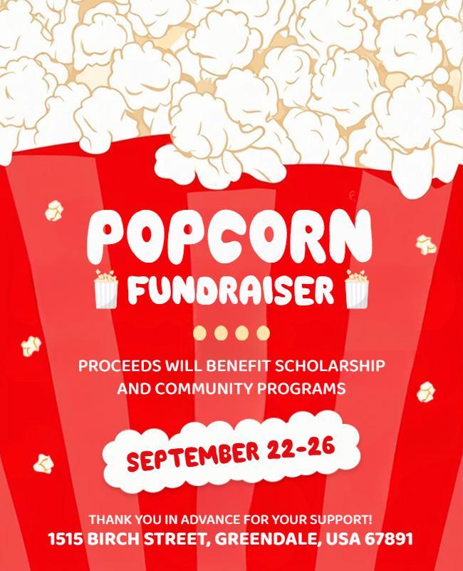 Popcorn Fundraiser Event Flyer Template