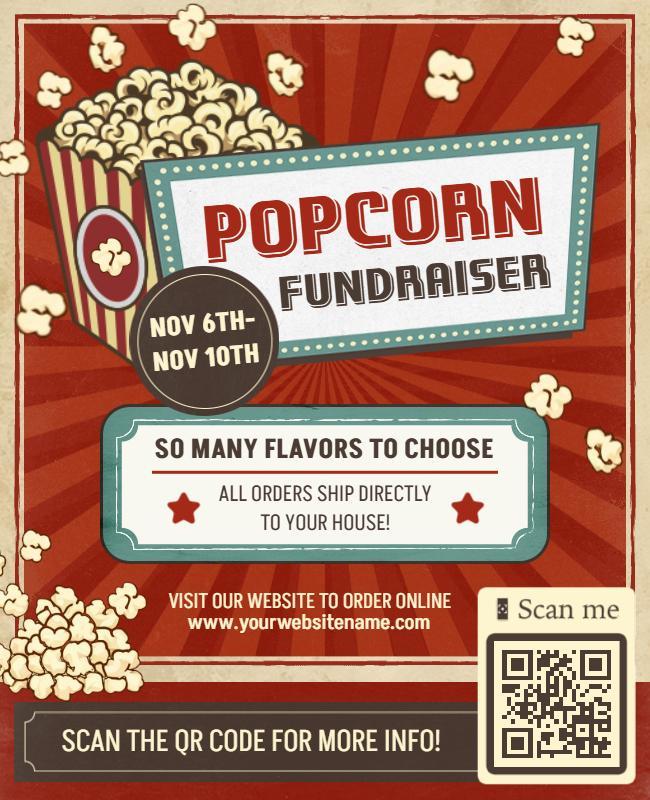 Popcorn Fundraiser Event Flyer Template