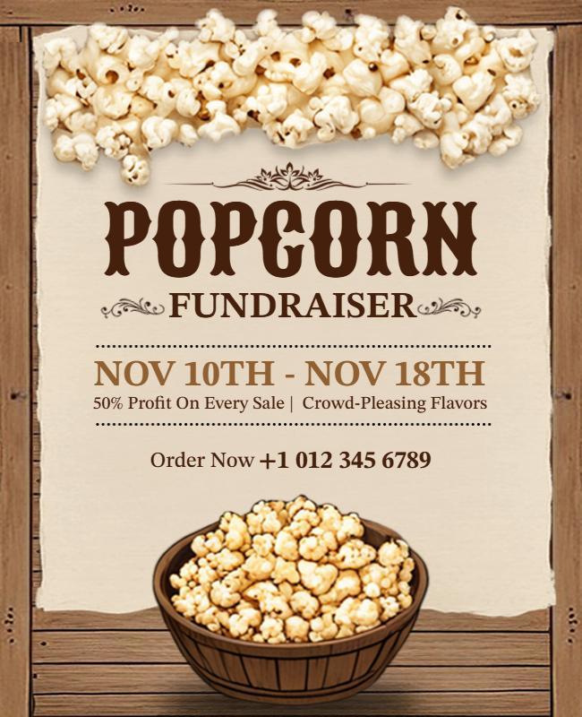 Popcorn Fundraiser Event Flyer Template