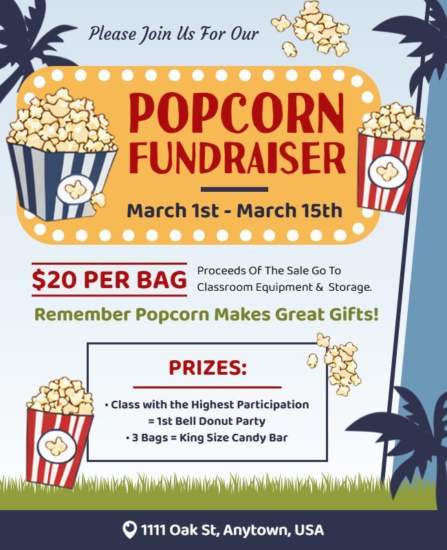 Popcorn Fundraiser Event Flyer Template