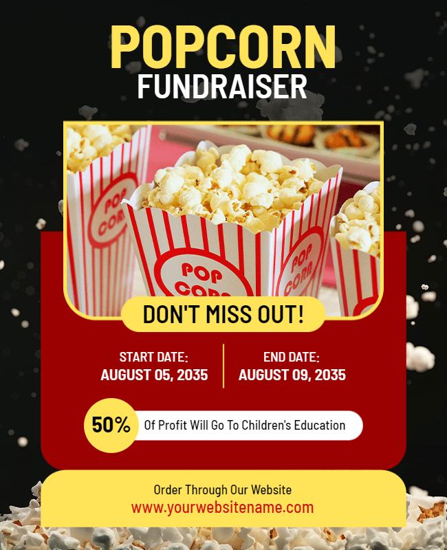 Popcorn Fundraiser Event Flyer Template