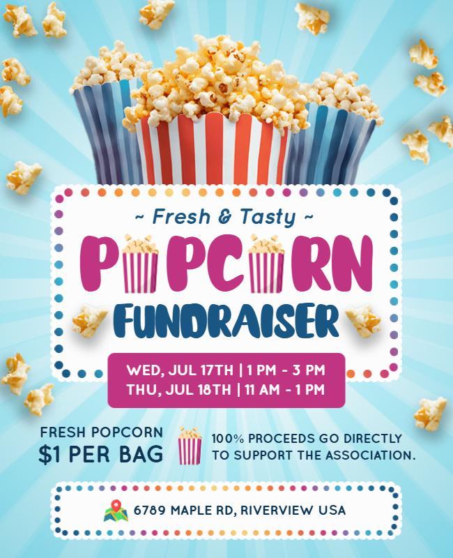 Popcorn Fundraiser Event Flyer Template