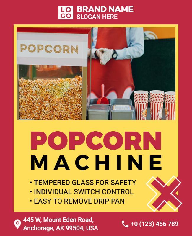 Popcorn Vending Equipment Promotional Flyer Template