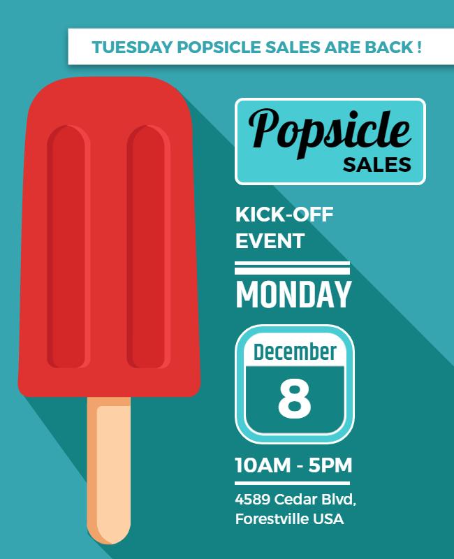 Popsicle Sales Kick Off Event Flyer Template