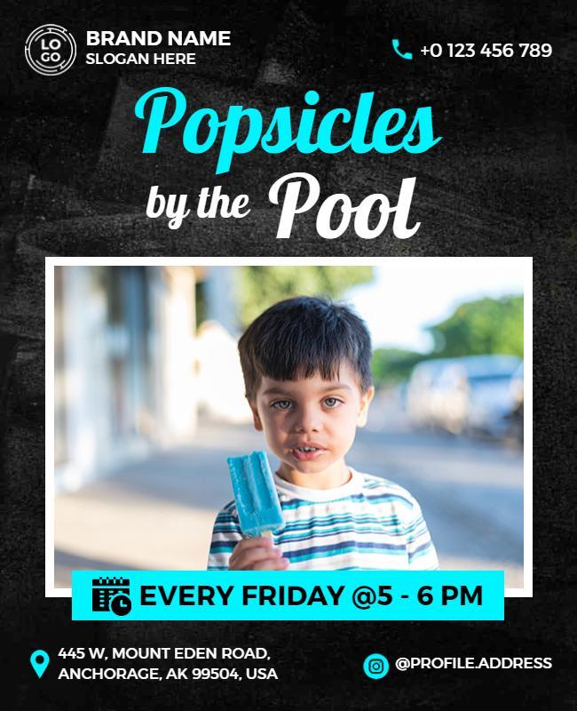 Popsicles by the Pool Event Flyer Template