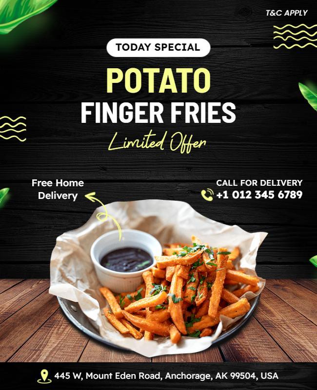 Potato Finger Fries Special Offer Flyer Template