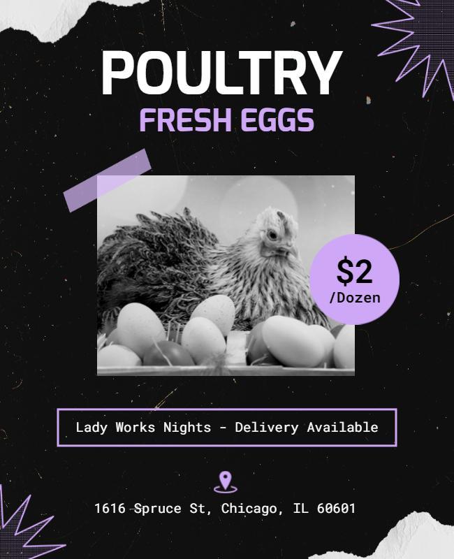 Poultry Fresh Eggs Promotional Flyer Template