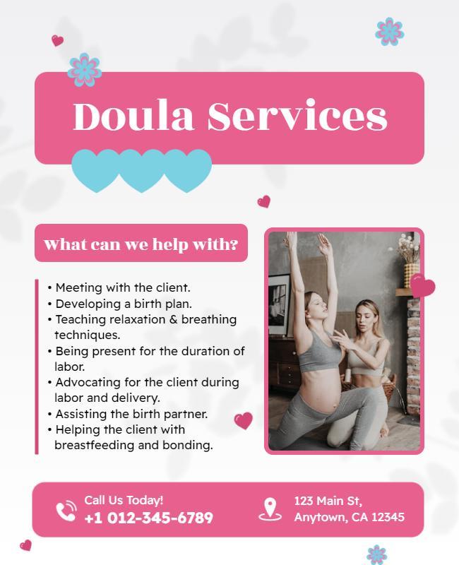 Pregnancy and Birth Support Services Flyer Template