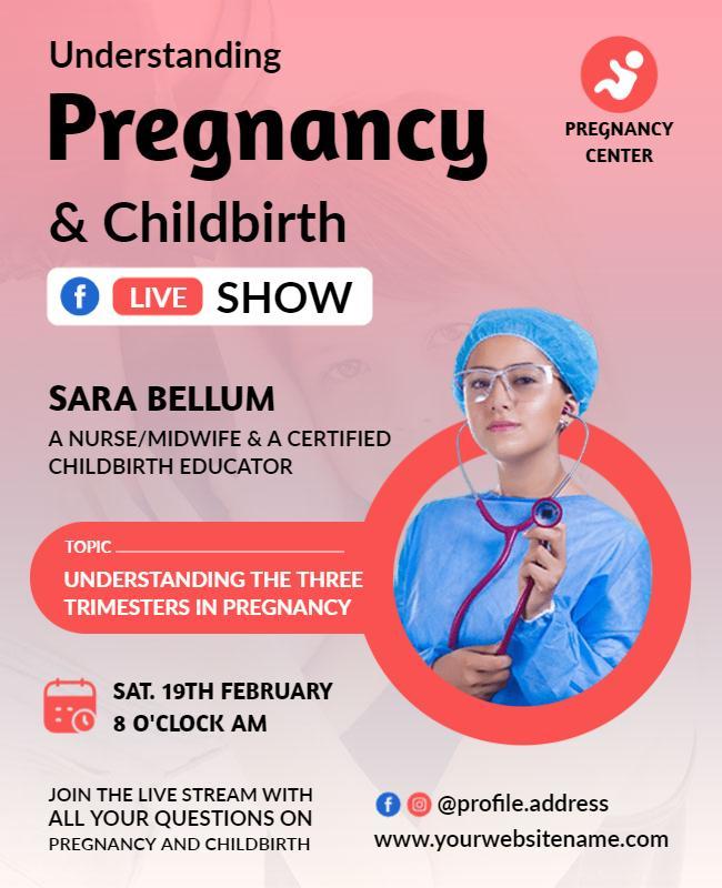 Pregnancy and Childbirth Education Live Show Flyer Template