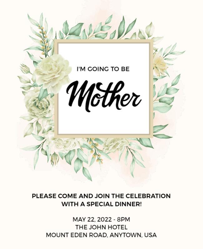 Pregnancy Announcement Celebration Dinner Flyer Template