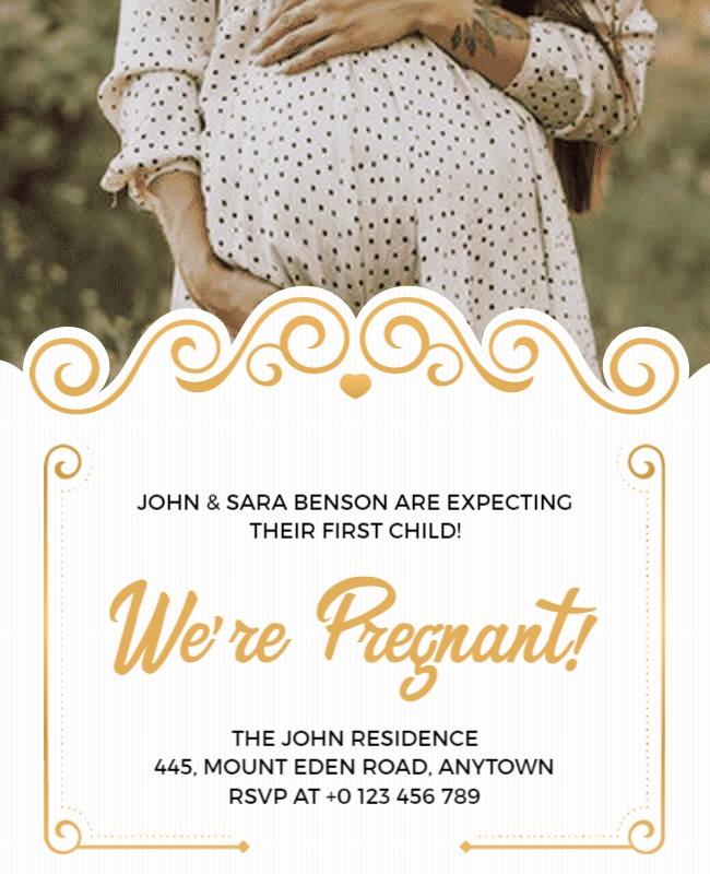 Pregnancy Announcement Celebration Flyer Template