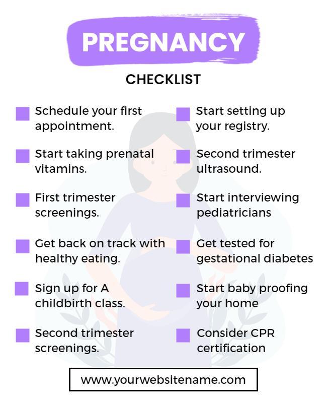 Pregnancy Preparation Checklist Flyer Template