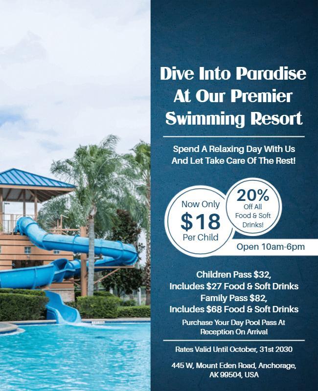 Premier Swimming Resort Promotion Flyer Template