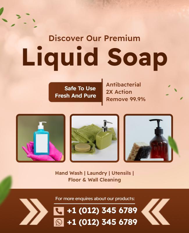 Premium Liquid Soap Advertising Flyer Template