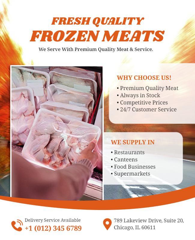 Premium Quality Frozen Meat Supply Flyer Template